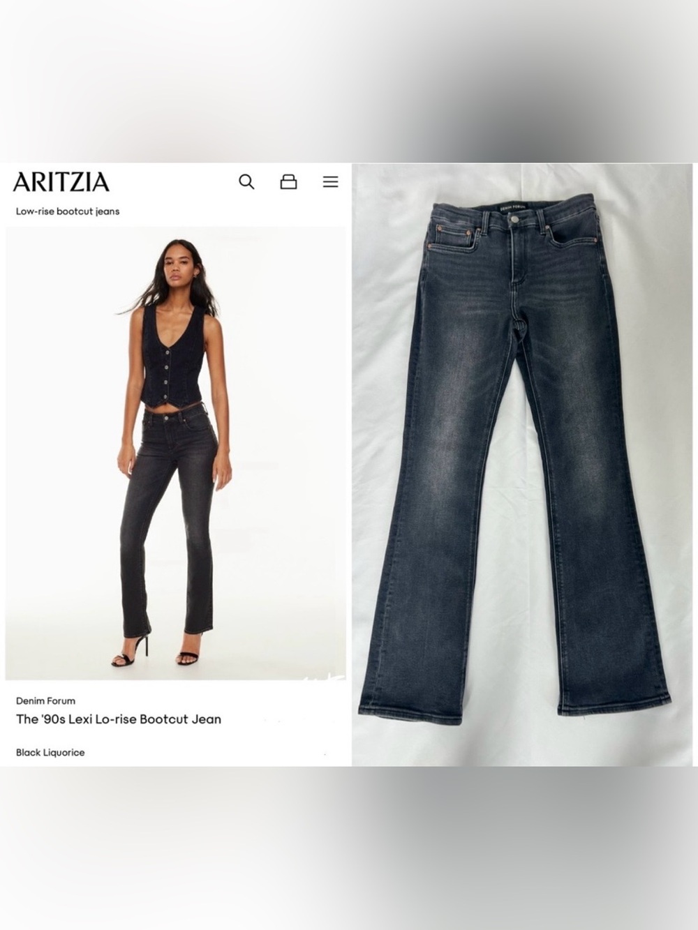 Aritzia Denim Forum The '90s Lexi Lo-rise Bootcut Denim Jeans 28 - Picture 4 of 12